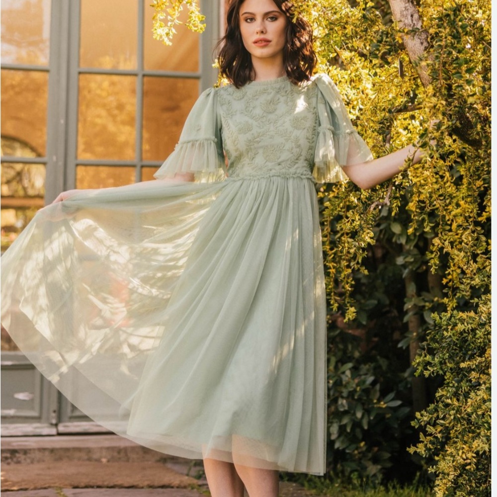 JessaKae “Juliette” Elegant Green Lace Dress